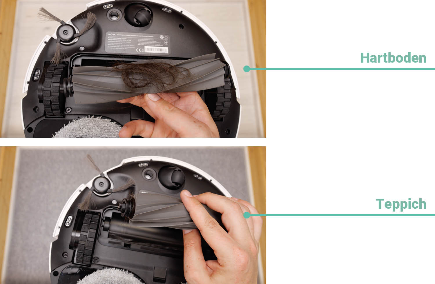 MOVA P50 Ultra Saugen Haare nachher