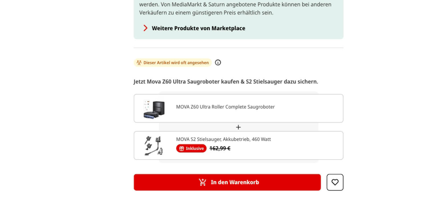 MOVA Z60 Ultra Roller Complete gratis S2 Akkusauger