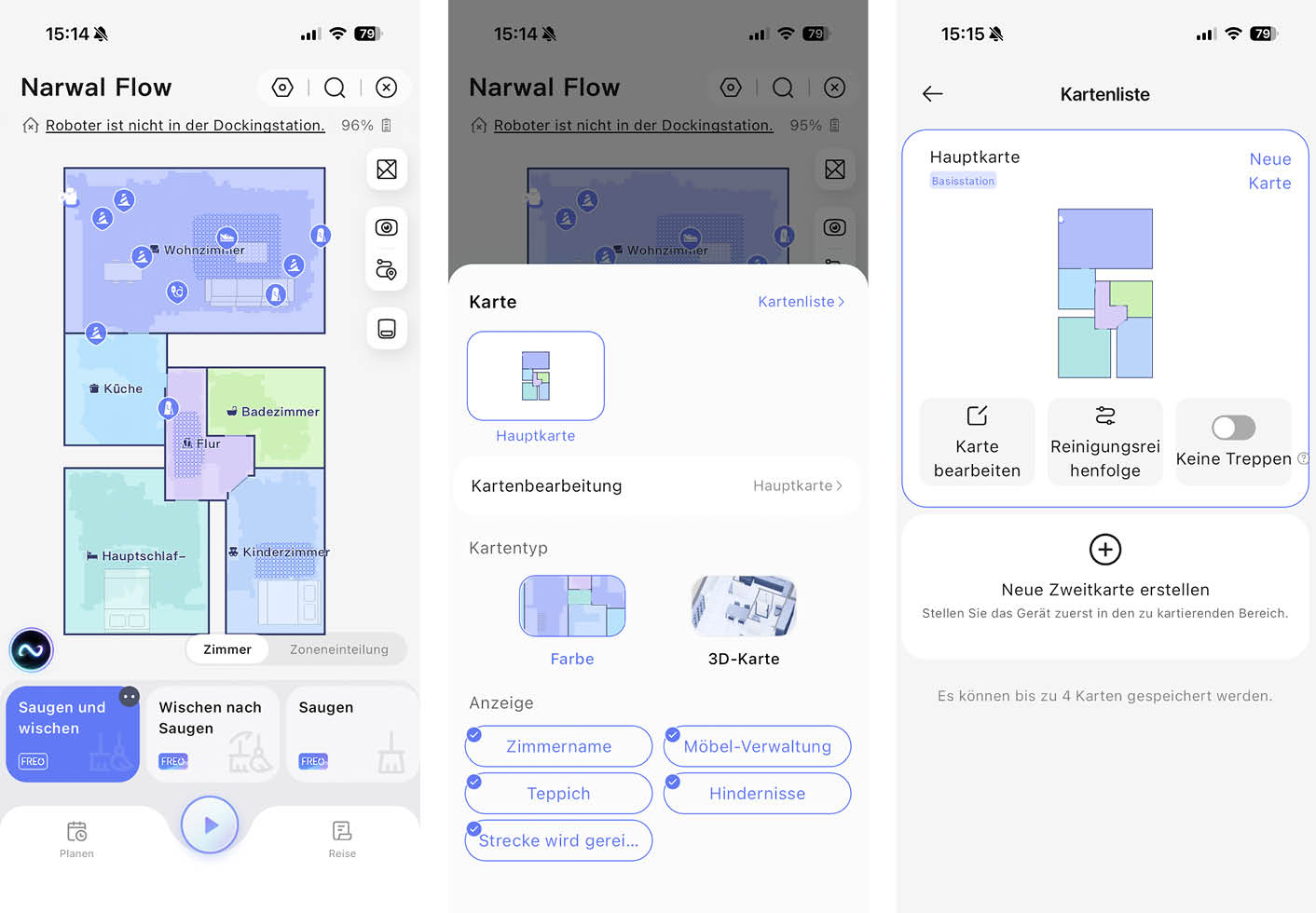 Narwal Flow App Karte