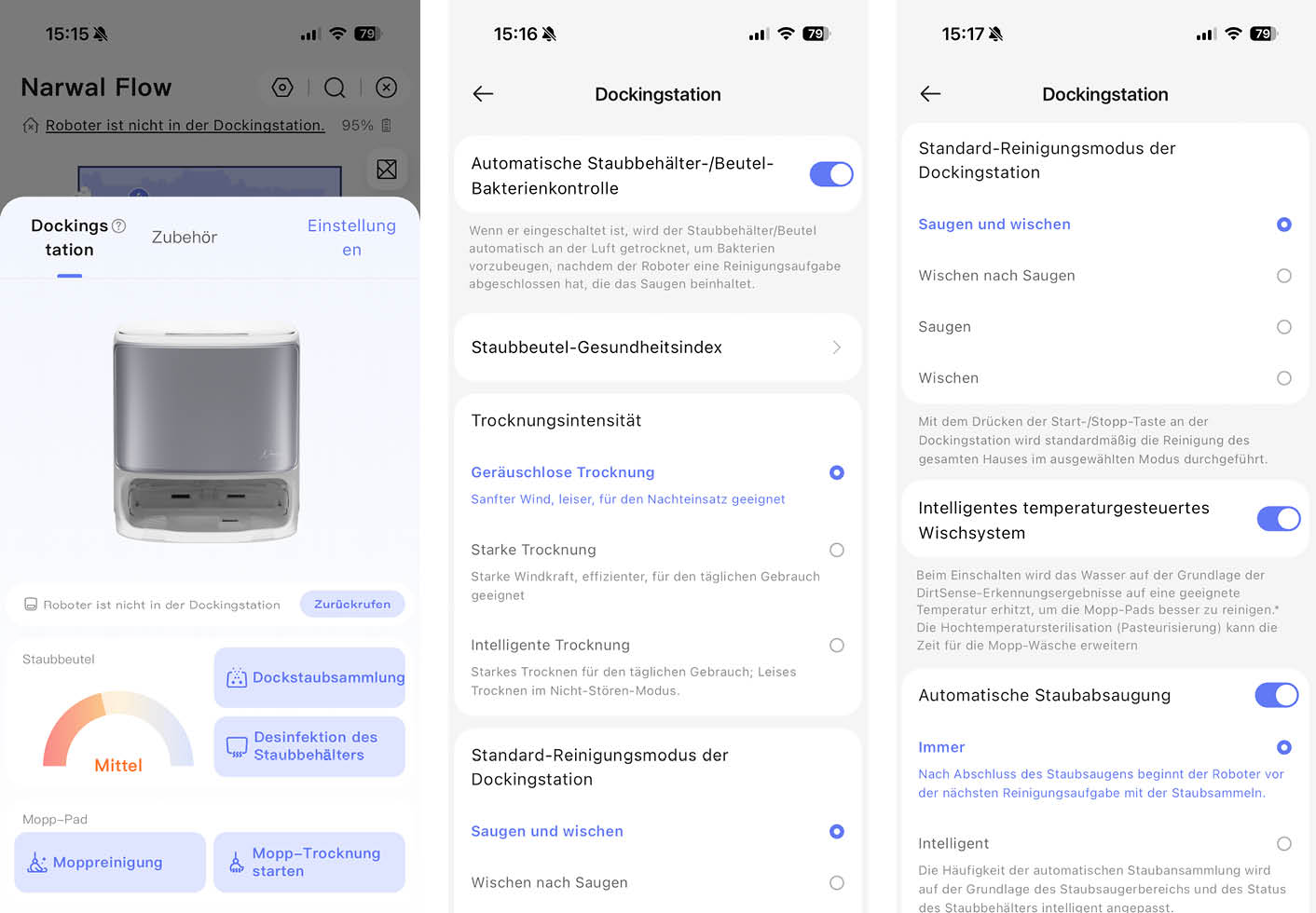 Narwal Flow App Reinigungsstation