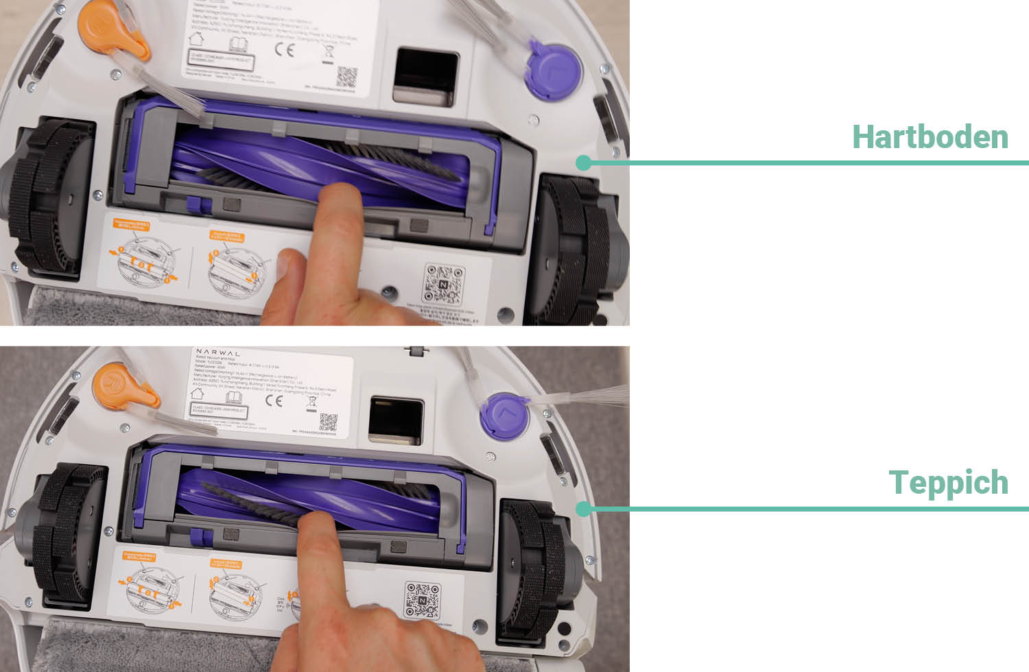 Narwal Flow Saugen Haare nachher