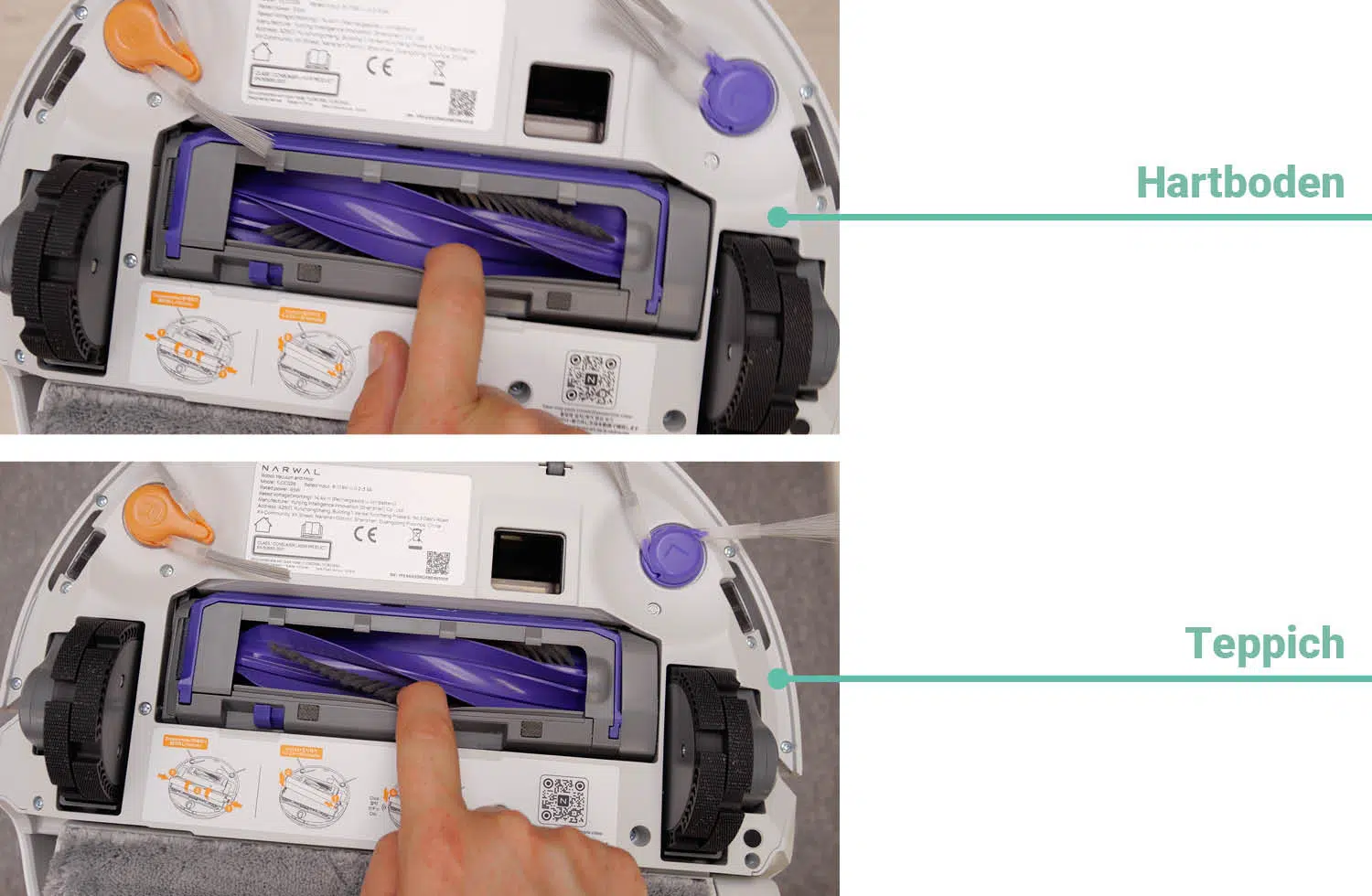 Narwal Flow Saugen Haare nachher