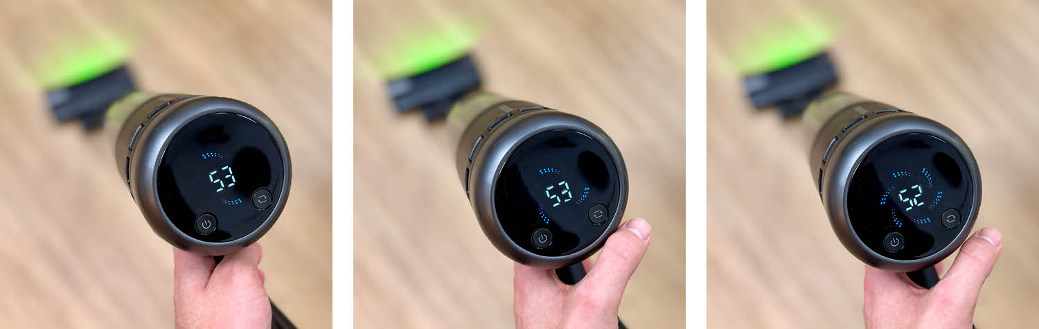 Roborock H60 Hub Ultra Design Saugeinheit Display Modi