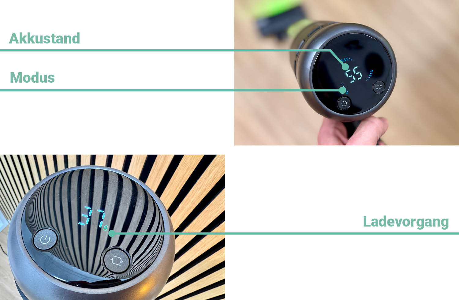 Roborock H60 Hub Ultra Design Saugeinheit Display