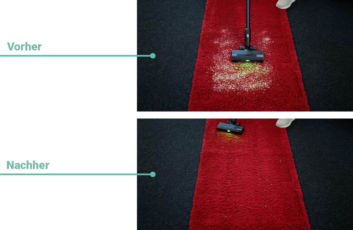 Roborock H60 Hub Ultra Saugen Teppich