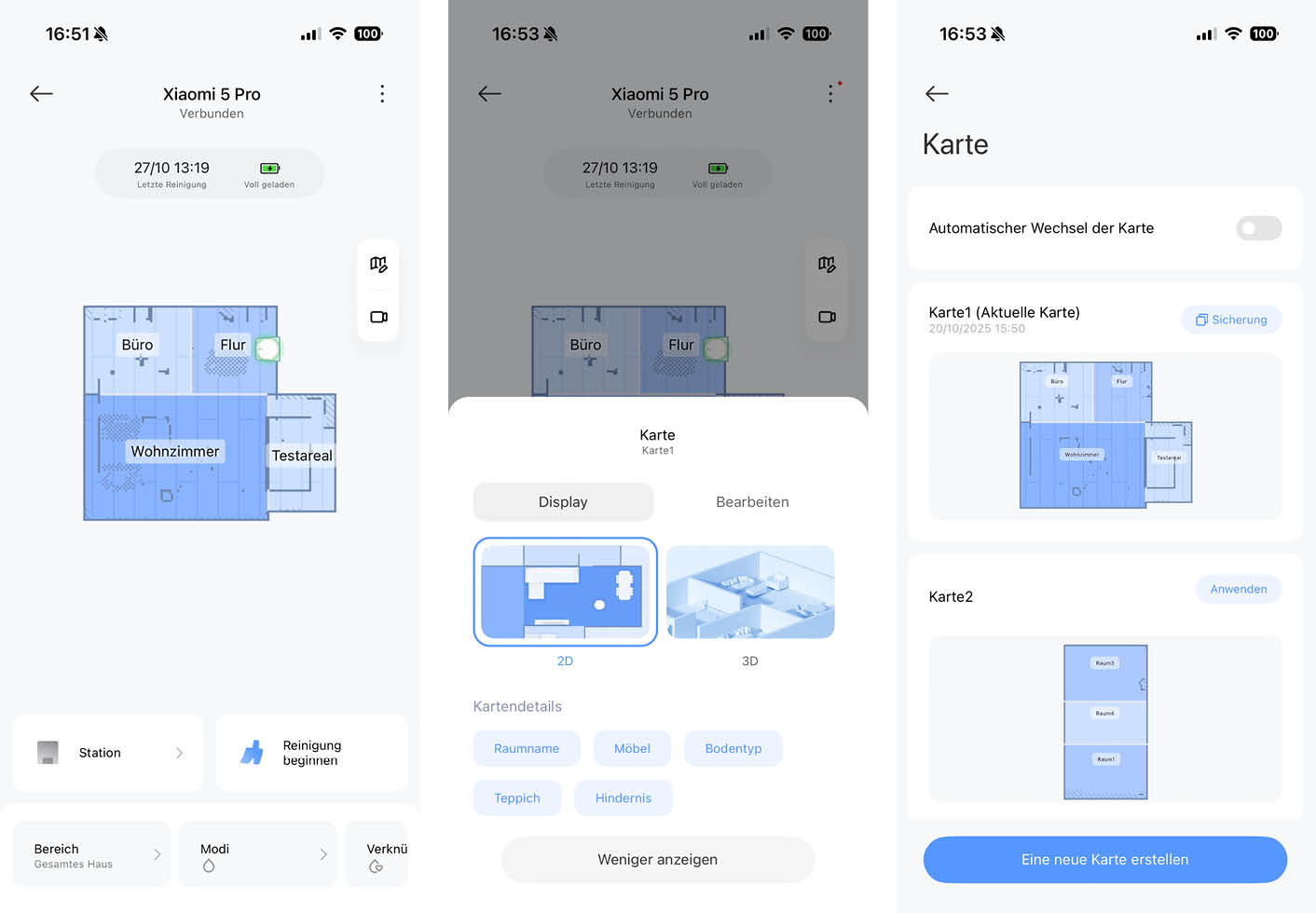 Xiaomi Robot Vacuum 5 App Karte