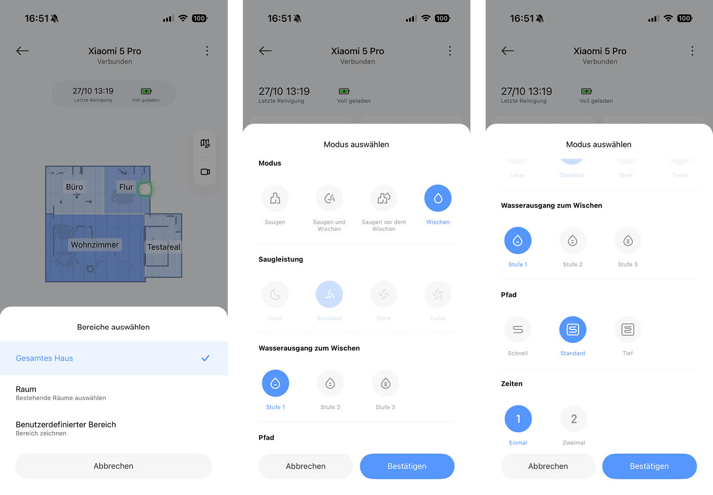 Xiaomi Robot Vacuum 5 App Reinigung