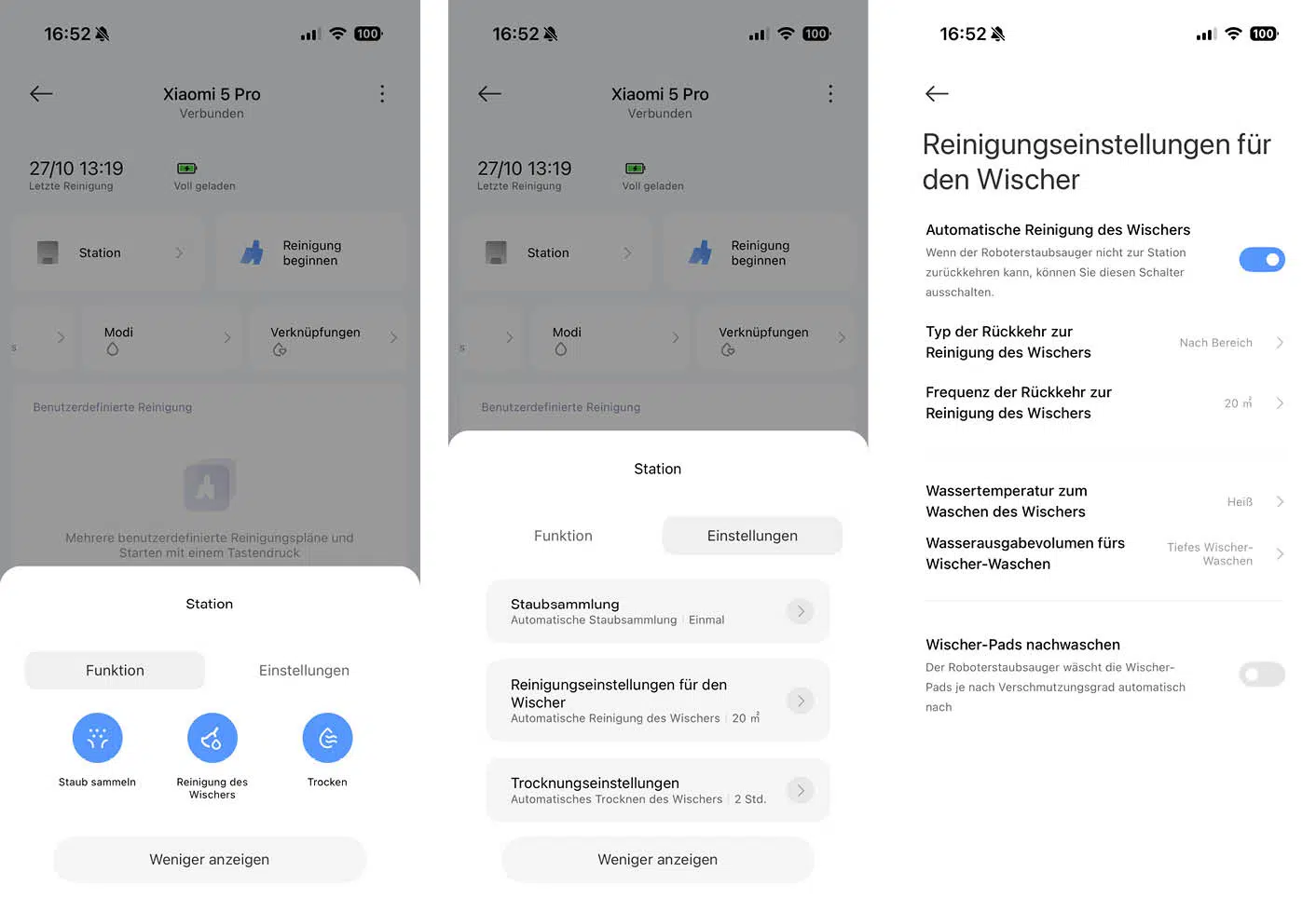 Xiaomi Robot Vacuum 5 App Reinigungsstation