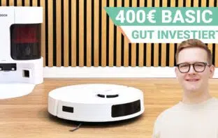 Bosch Spotless Plus im Test – Einsteiger-Saugroboter mit Wischfunktion, beutelloser Absaugstation und solider Reinigungsleistung zum Preis von rund 400 Euro.