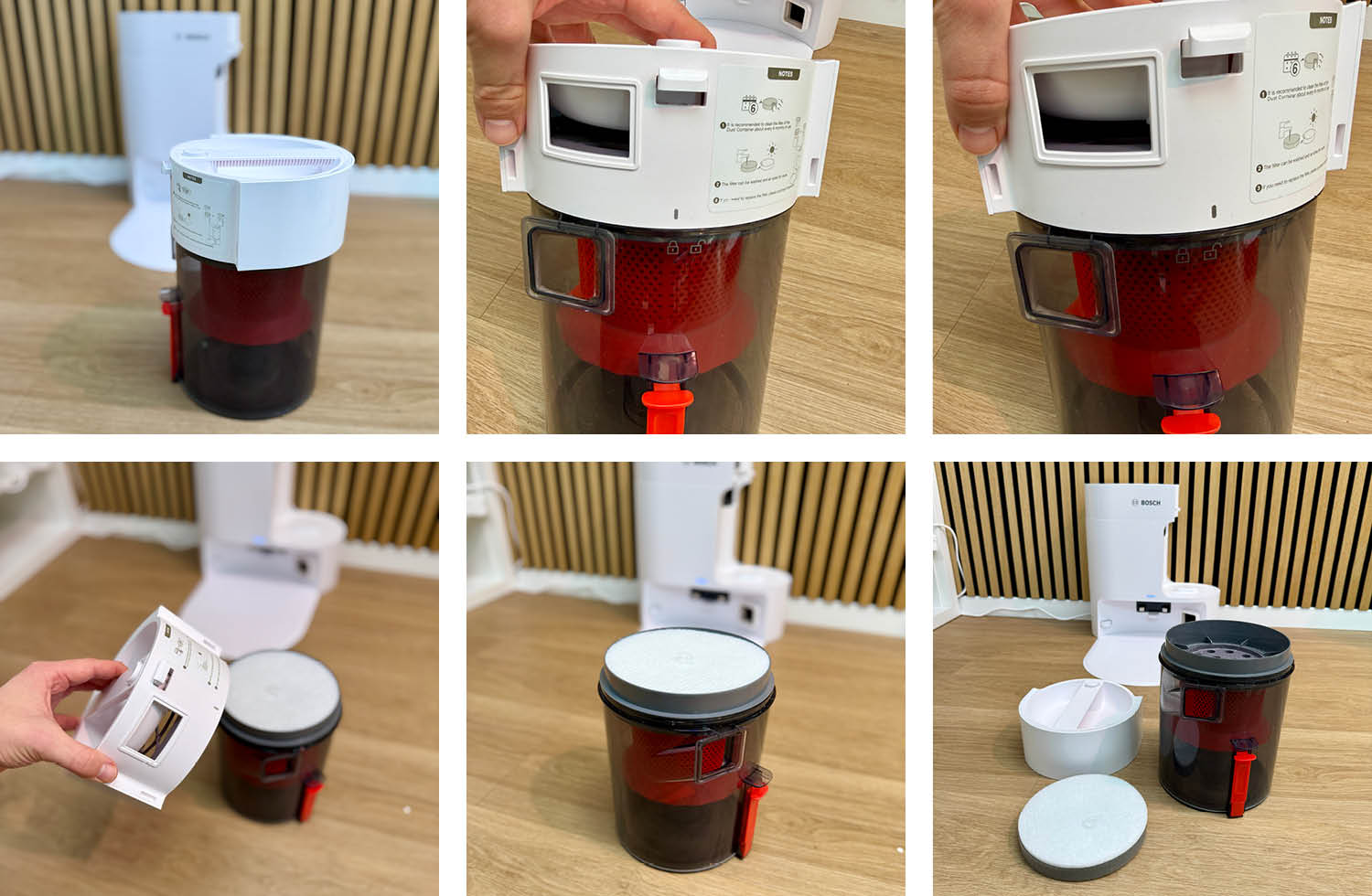 Bosch Spotless + Design Reinigungsstation Staubbehälter Aufmachen