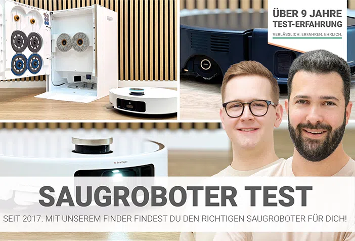 In unserem Saugroboter Finder findest du Tests zu verschiedenen Saugrobotern um den passenden Saugroboter für dich zu finden