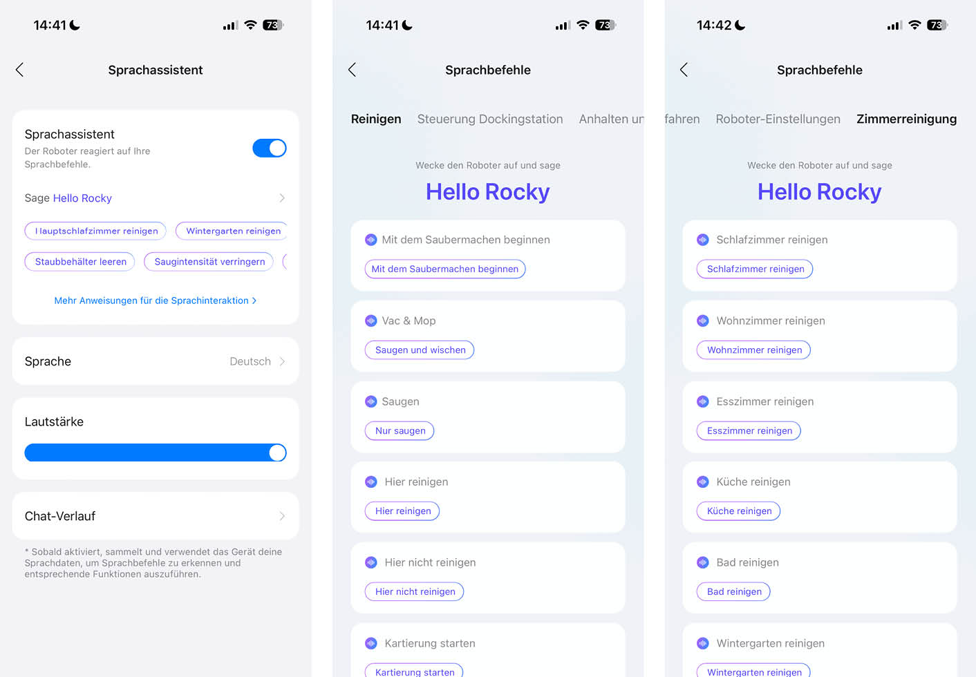 Roborock Qrevo Curv 2 Flow App Sprachassistent Rocky