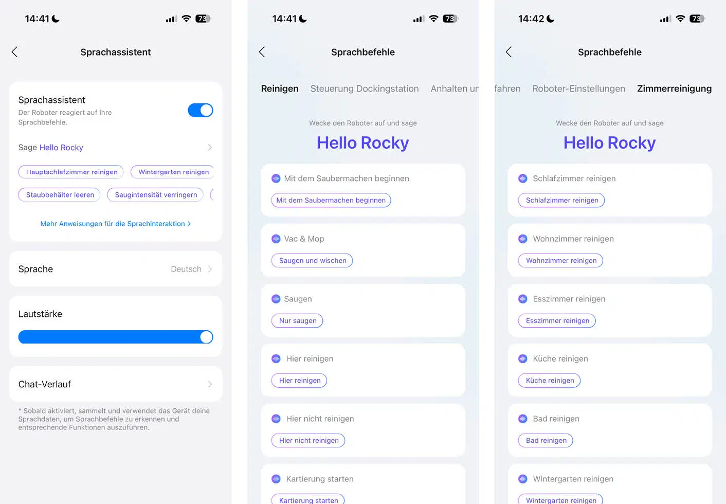 Roborock Qrevo Curv 2 Flow App Sprachassistent Rocky