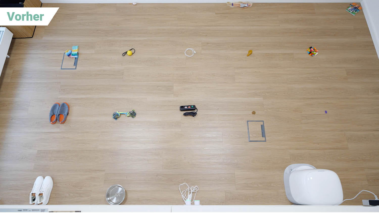 Roborock Qrevo Curv 2 Flow Hindernisse vorher