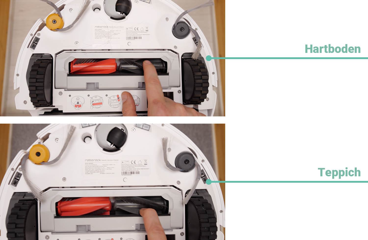 Roborock Qrevo Curv 2 Flow Saugen Haare nachher