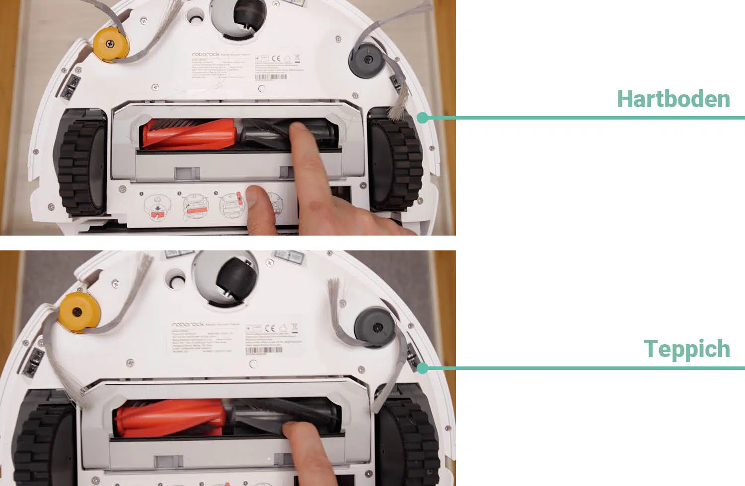 Roborock Qrevo Curv 2 Flow Saugen Haare nachher