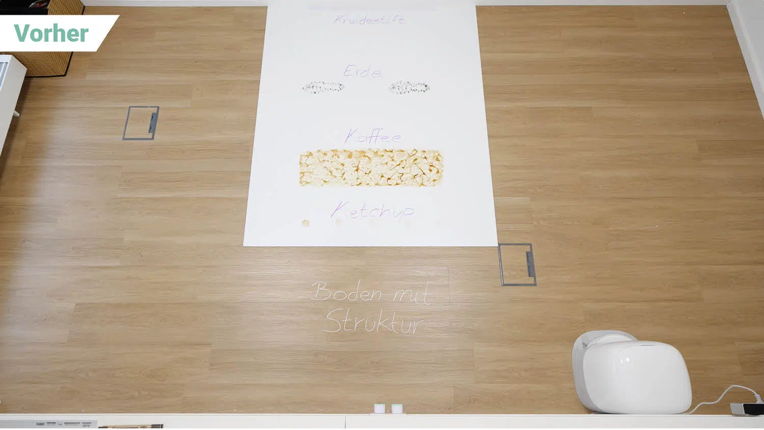 Roborock Qrevo Curv 2 Flow Wischen vorher