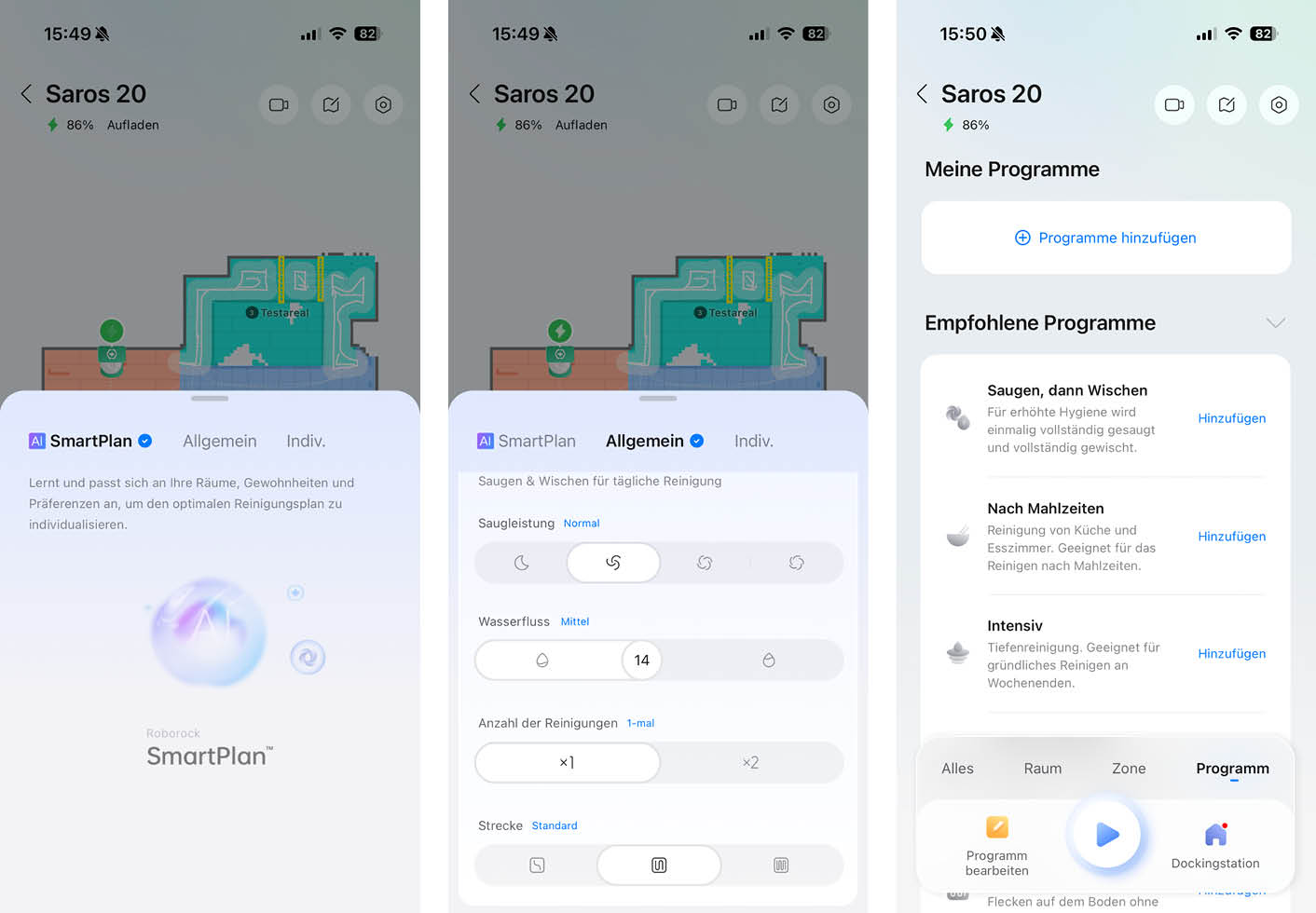 Roborock Saros 20 App Reinigungs