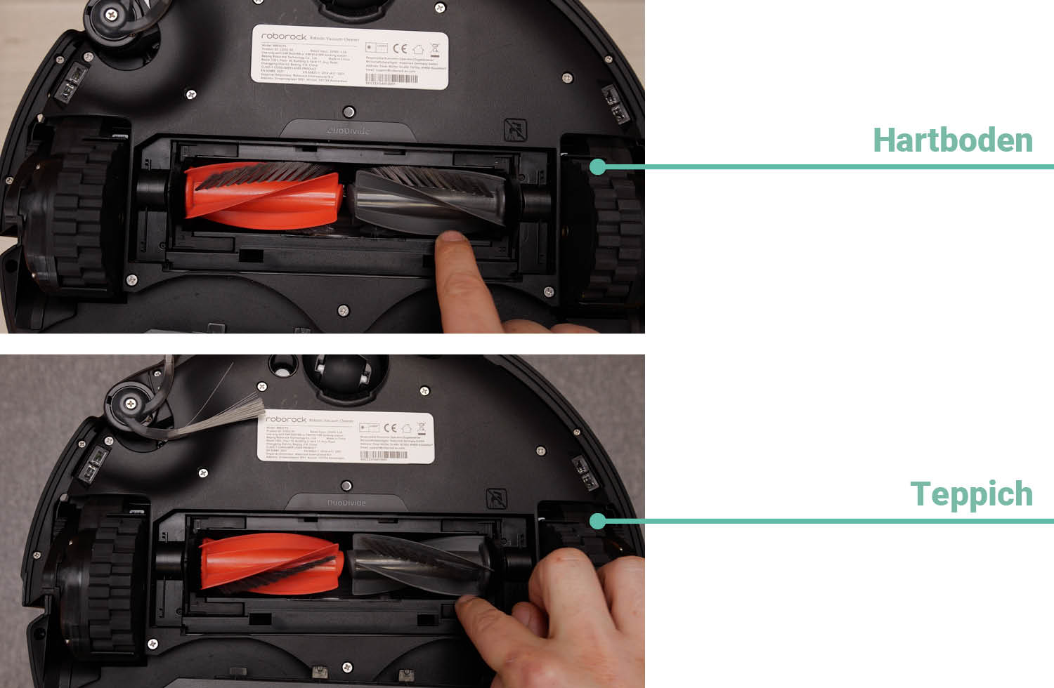 Roborock Saros 20 Saugen Haare nachher
