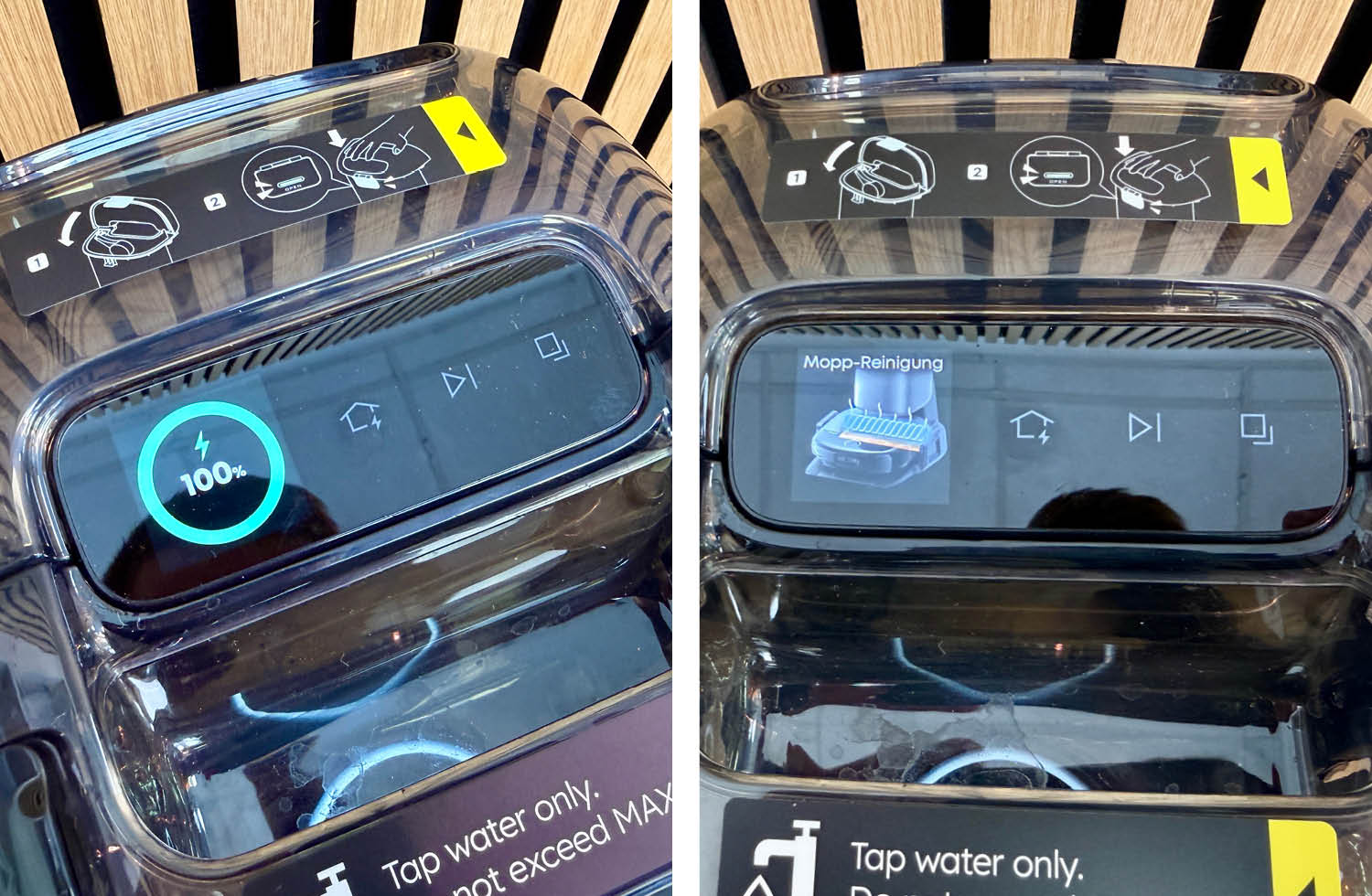 eufy S2 Omni Design Reinigungsstation Display