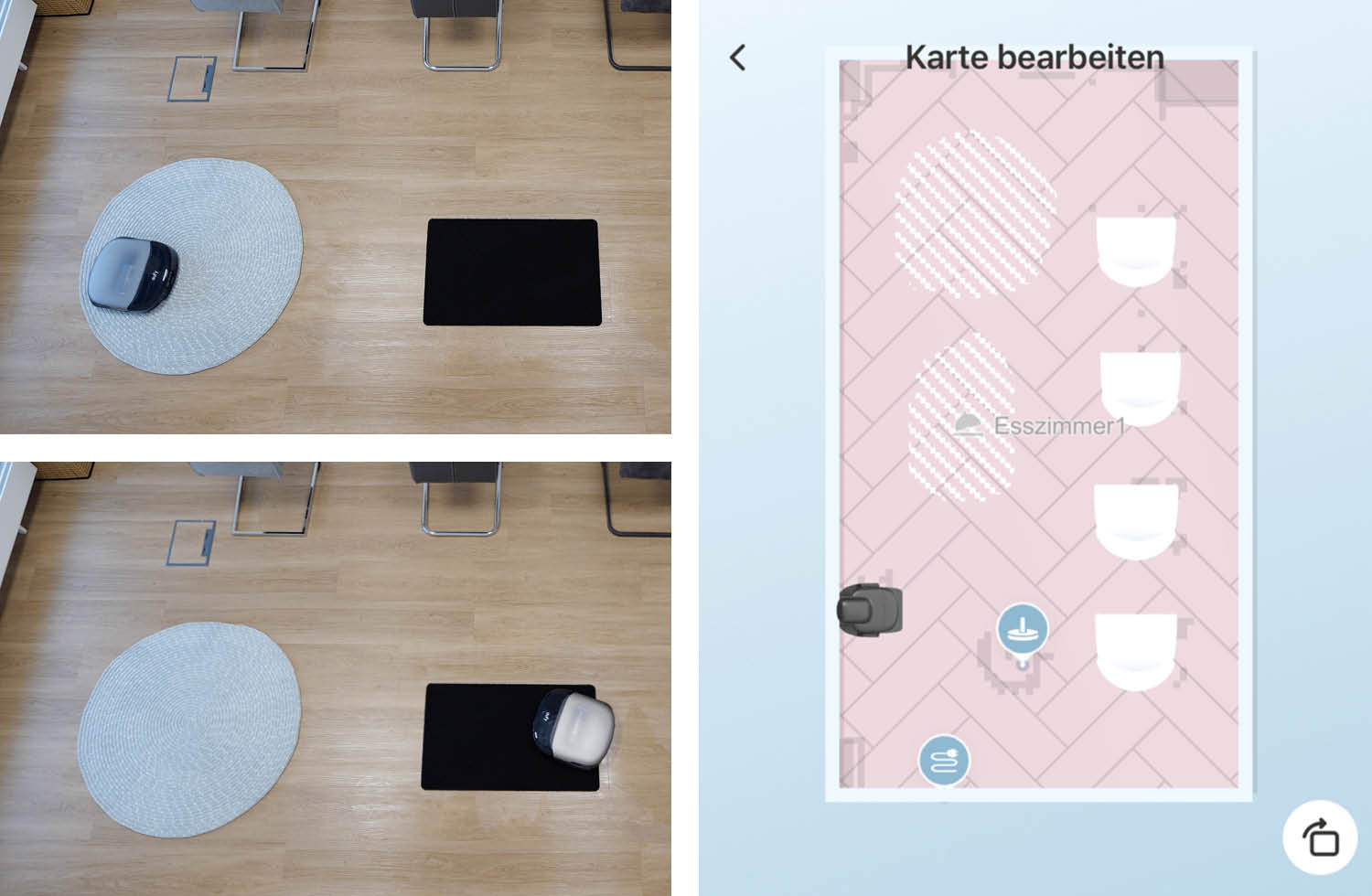 eufy S2 Omni Navigation Praxis Teppich App