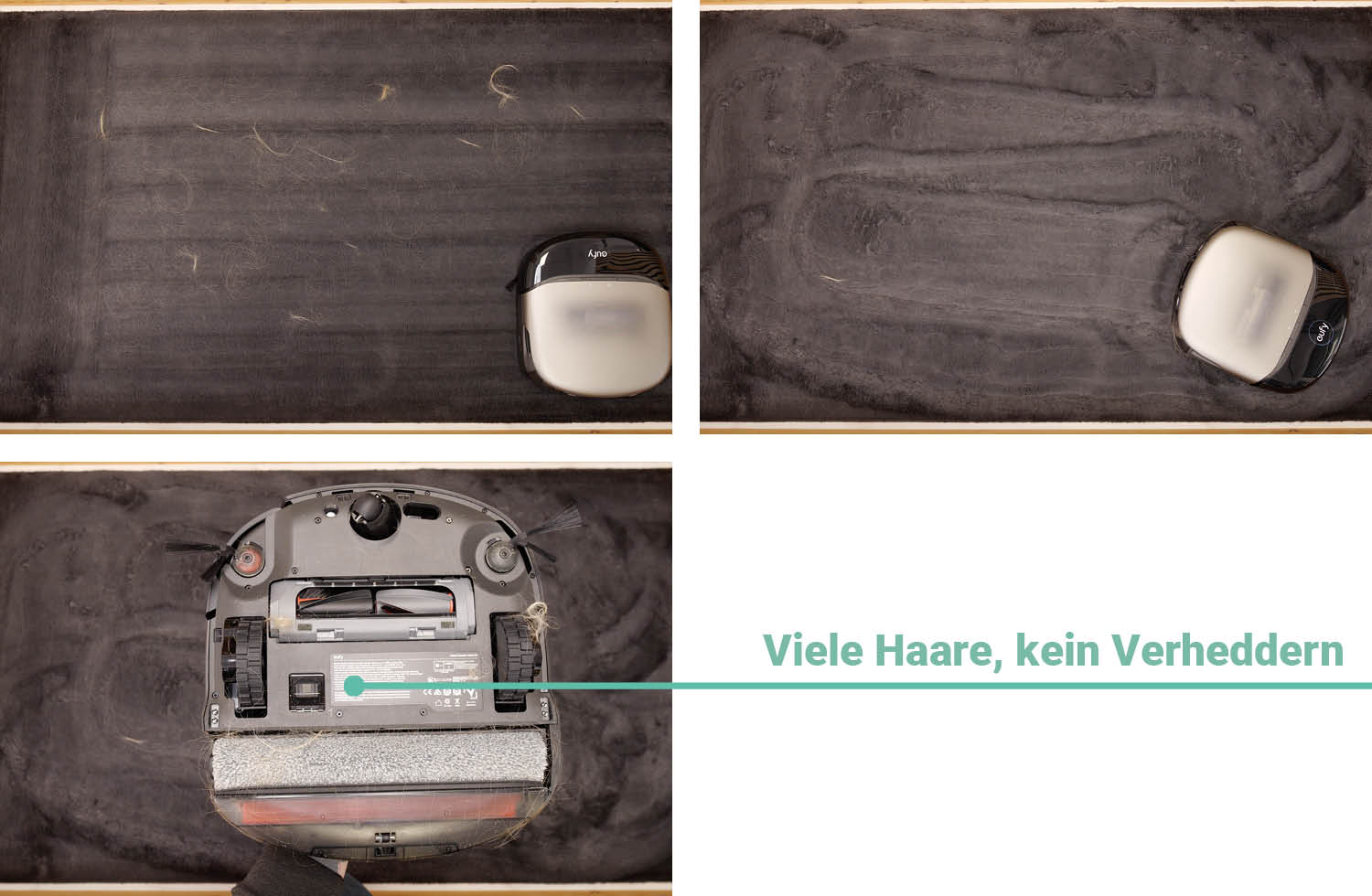 eufy S2 Omni Saugen haare nachher teppich hoch