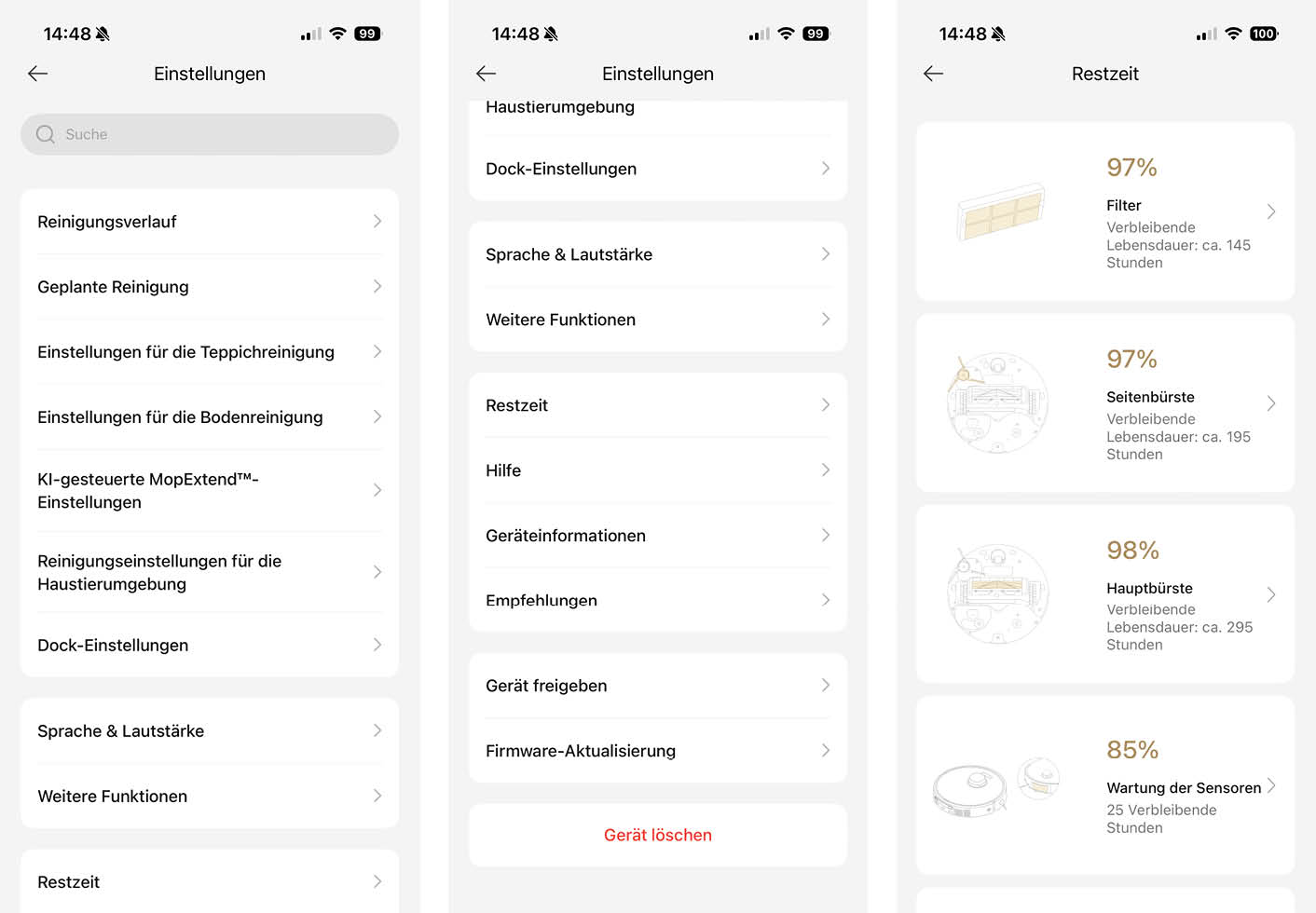 Dreame L10s Ultra Gen 3 App Einstellungen