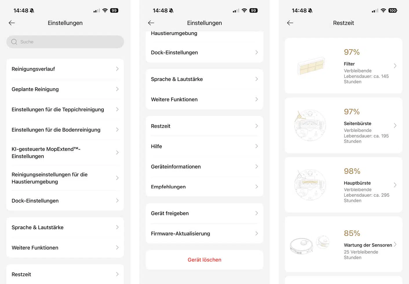 Dreame L10s Ultra Gen 3 App Einstellungen