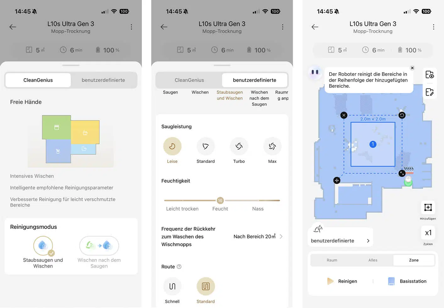 Dreame L10s Ultra Gen 3 App Reinigung