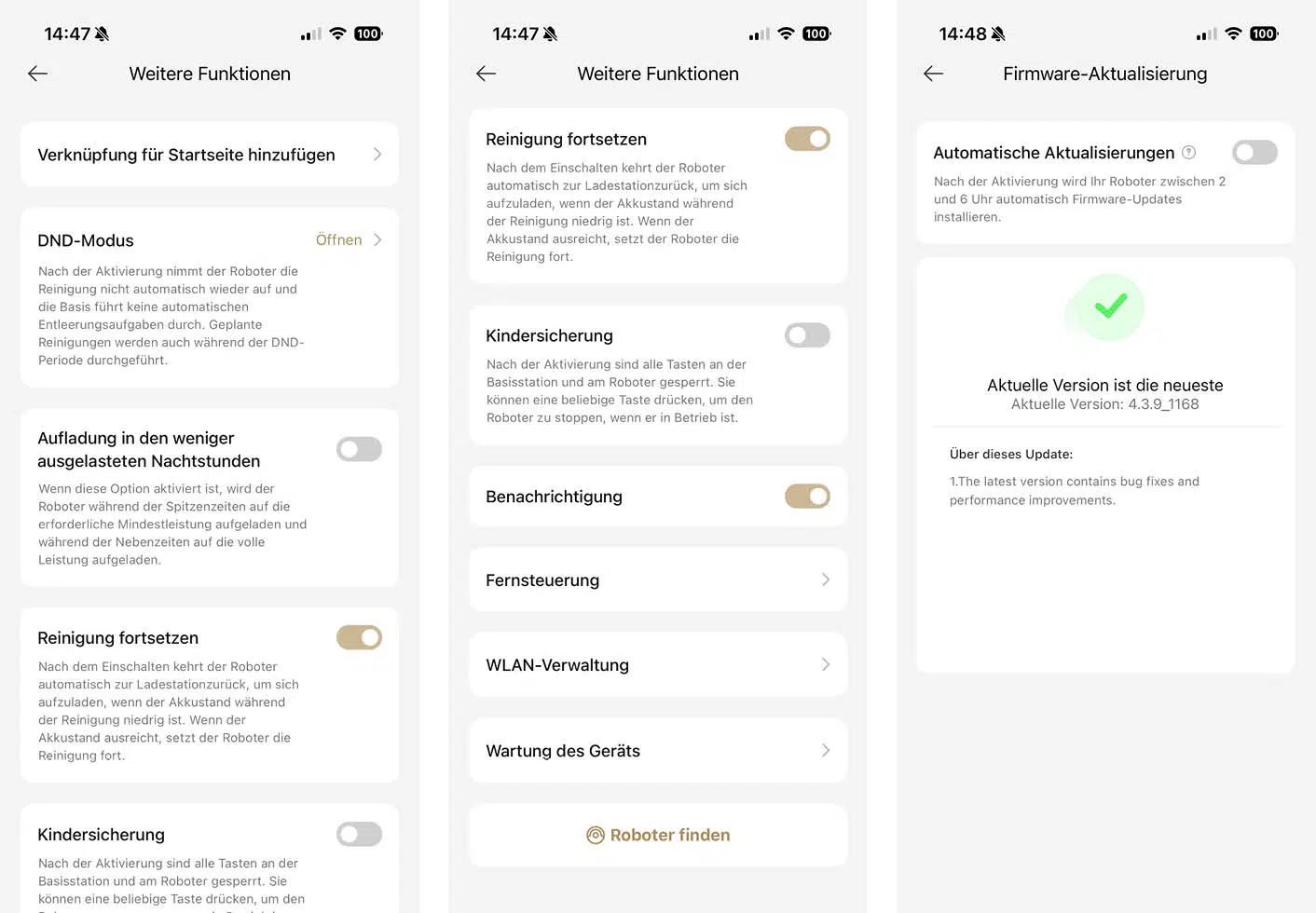Dreame L10s Ultra Gen 3 App Robotereinstellungen