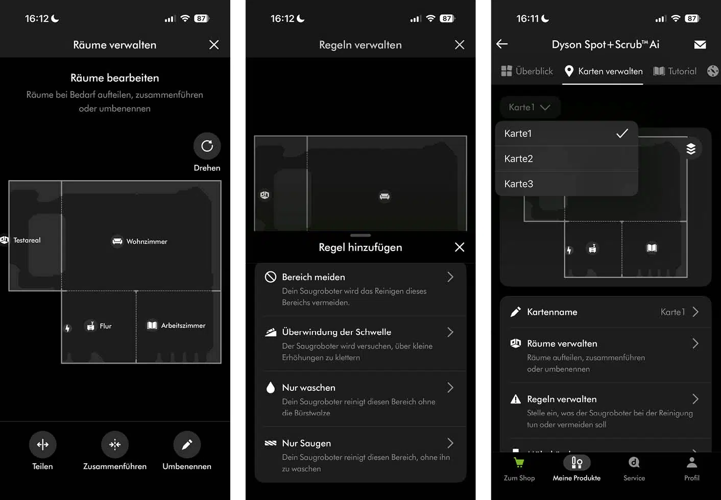 Dyson Spot+Scrub Ai App Karte