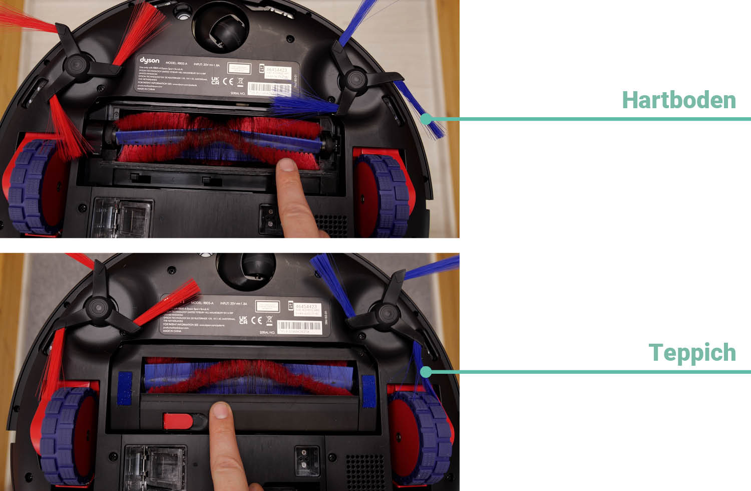 Dyson Spot+Scrub Ai Saugen Haare nachher