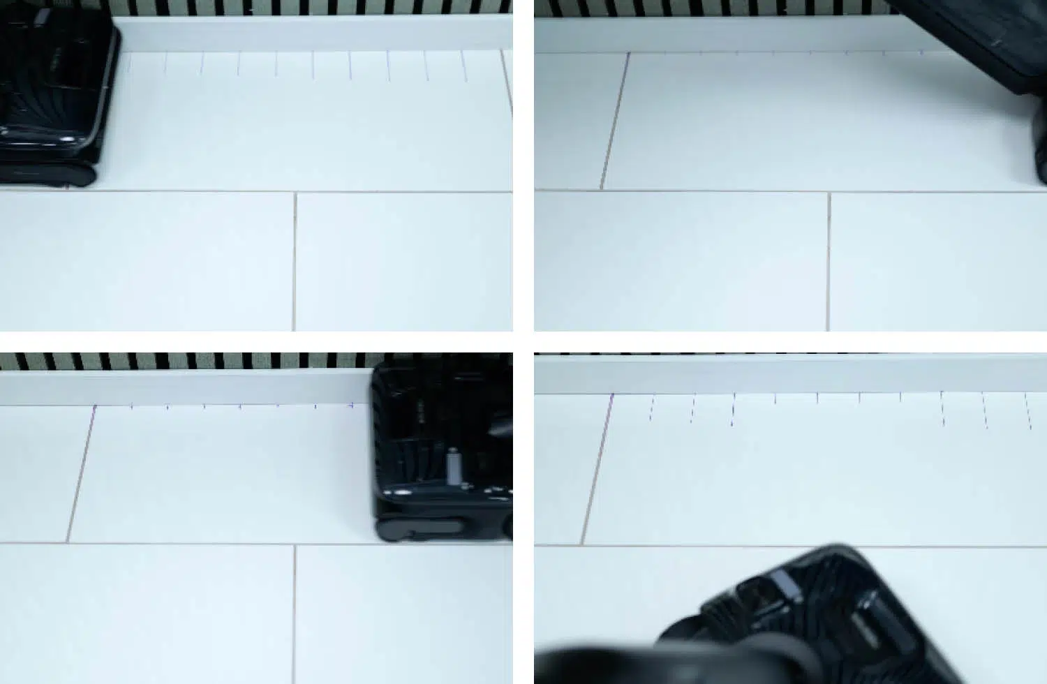 Reinigungsergebnis Roborock F25 ACE Pro Kante Kreidestift