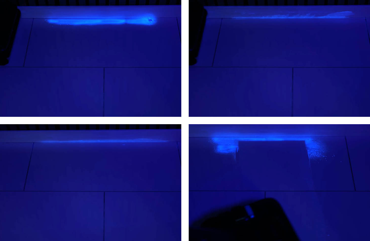 Reinigungsergebnis Roborock F25 ACE Pro Kantenreinigung UV Flüssigkeit