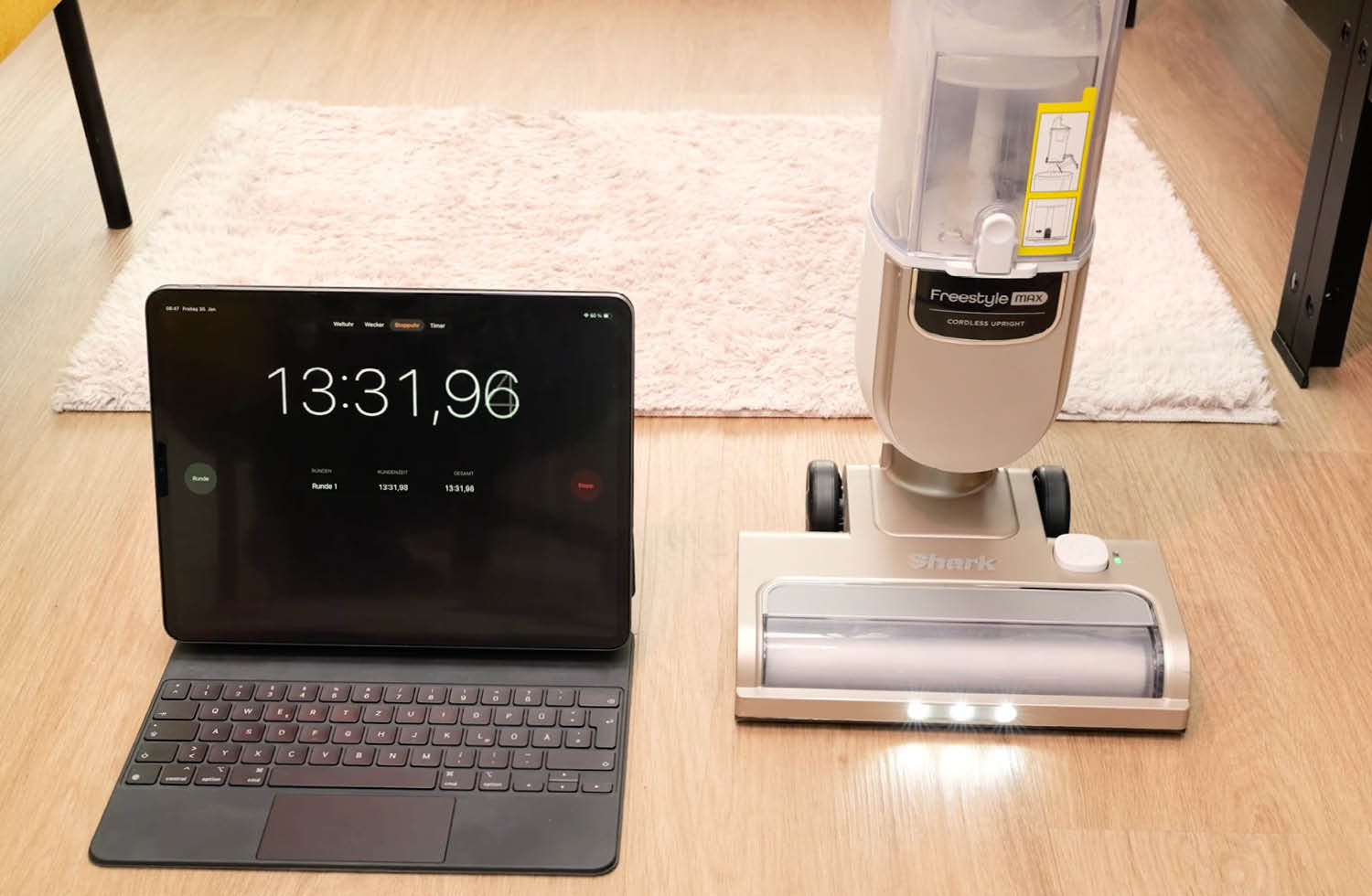 Akkulaufzeit des Shark akkusaugers