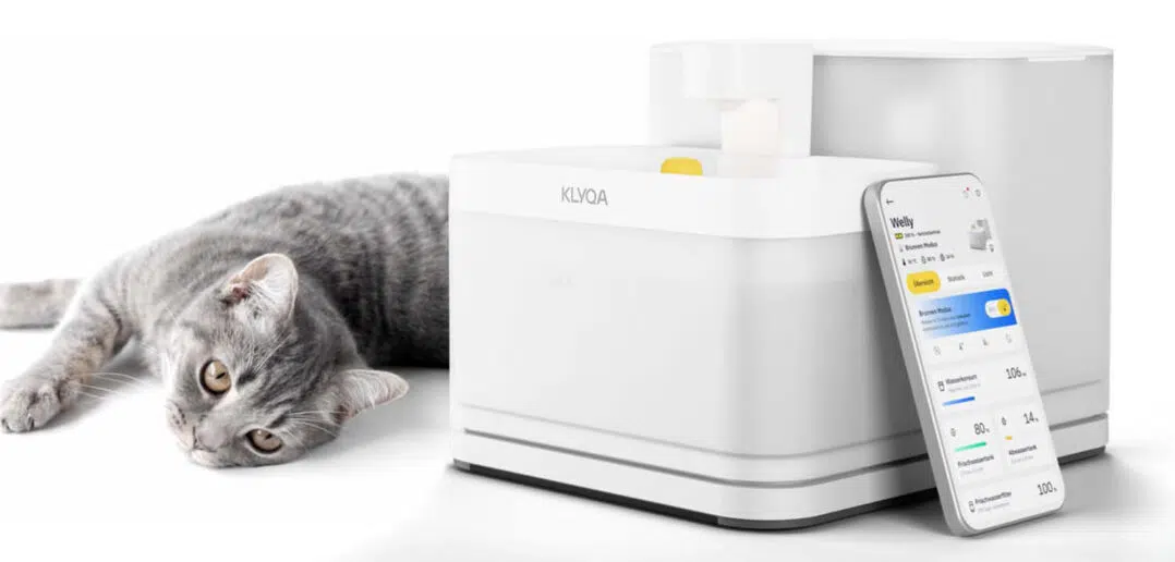 Das Unternehmen KLYQA bringt mit Welly einen intelligenten Trinkbrunnen für Katzen und kleine Hunde auf den Markt.