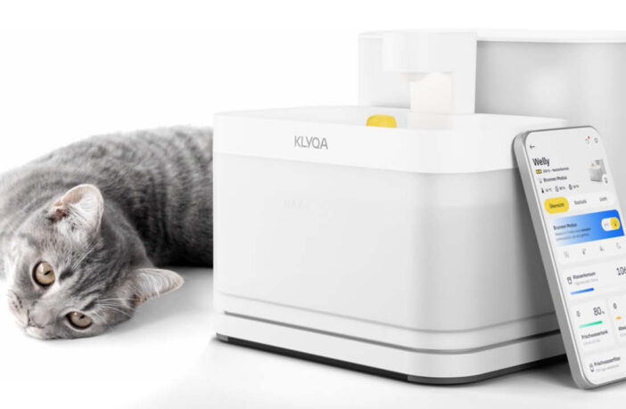Das Unternehmen KLYQA bringt mit Welly einen intelligenten Trinkbrunnen für Katzen und kleine Hunde auf den Markt.