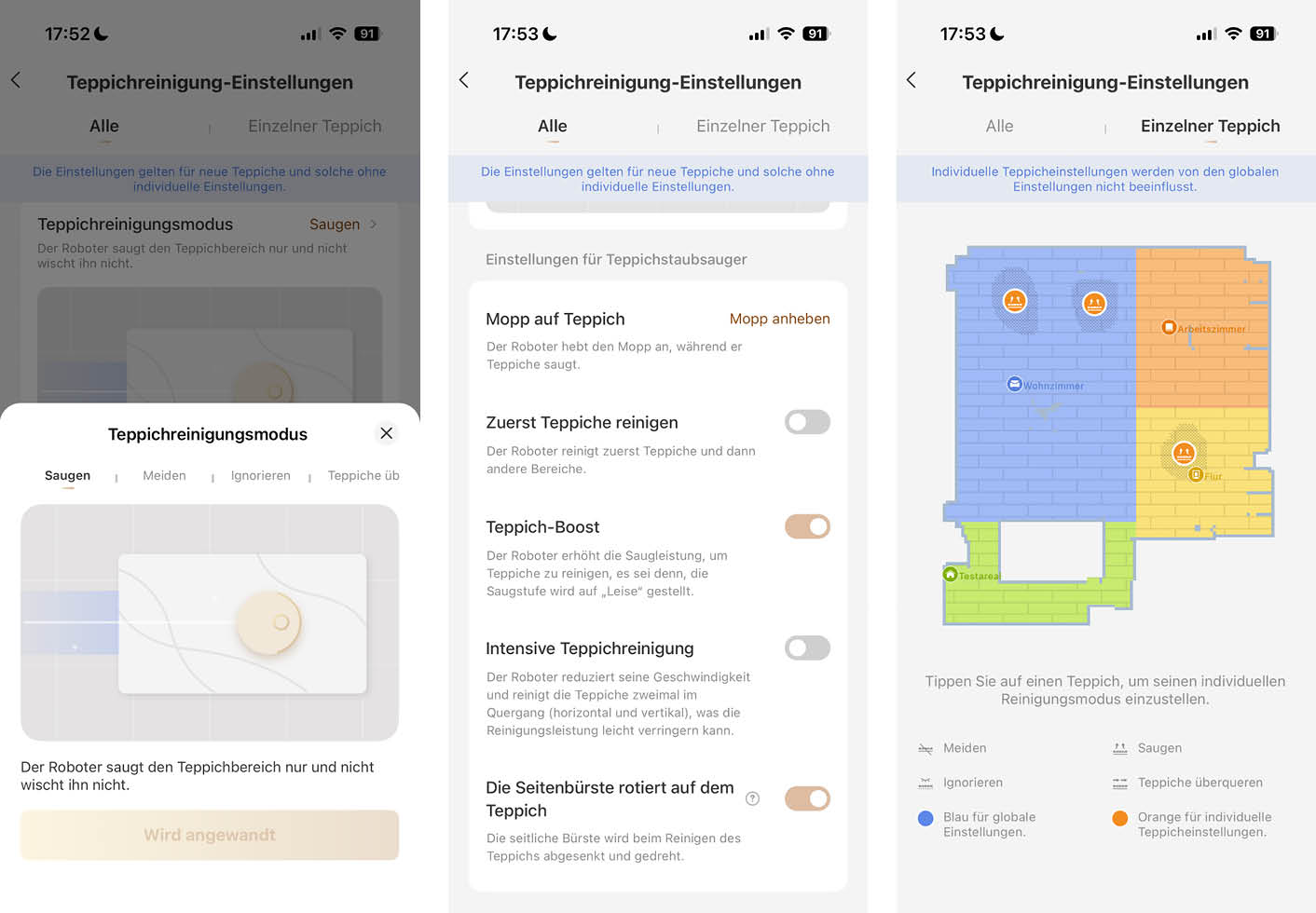 MOVA S70 Roller App Teppichreinigung