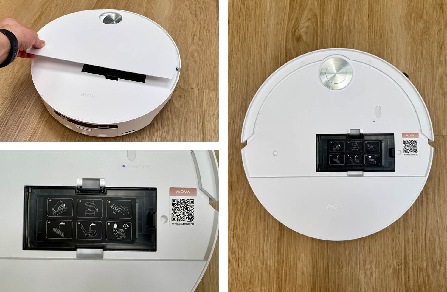 MOVA S70 Roller Design Oberseite unter der Haube