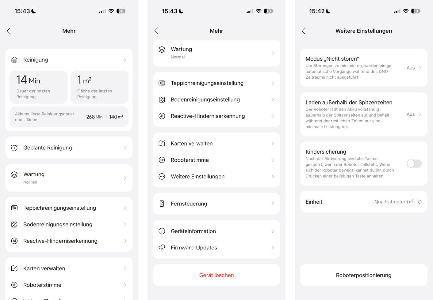 Roborock Q10 S5 App Einstellungen