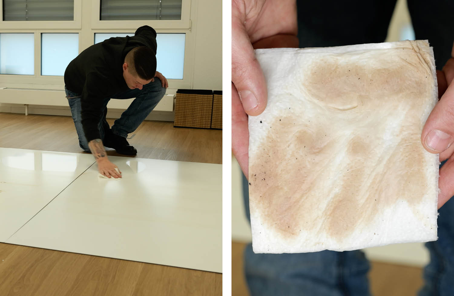 Roborock Q7 L5+ Test Wischen Schmutzaufnahme