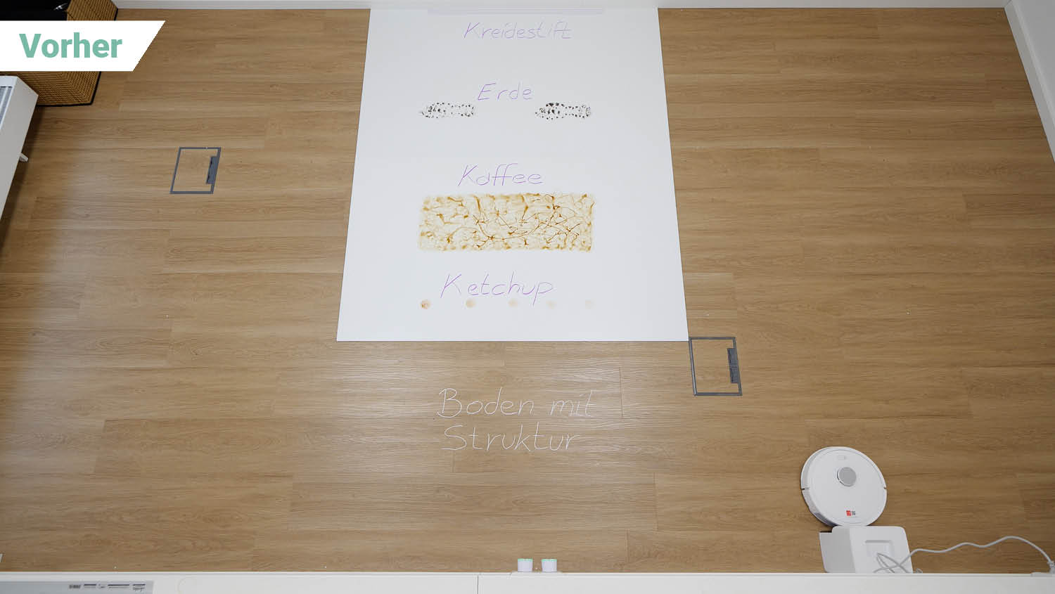 Roborock Q7 L5+ Test Wischen vorher