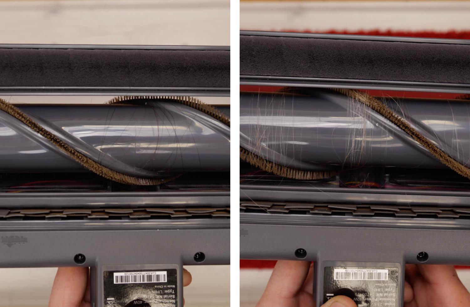 Die Reinigungsleistung des AEG Ultimate 9000 bei Haaren