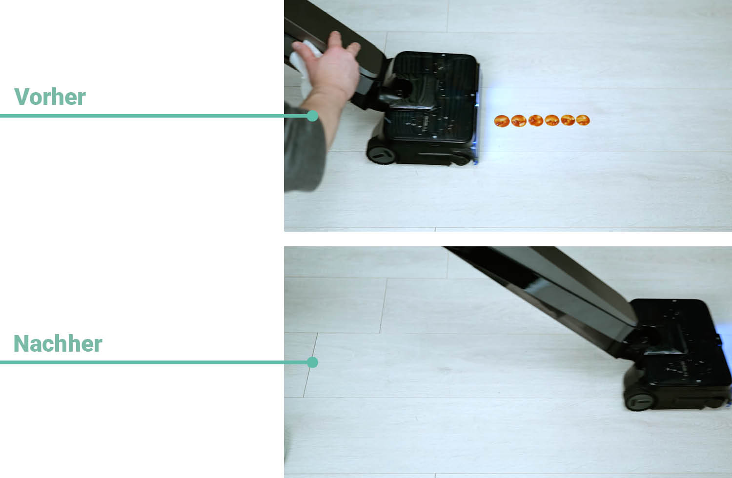 Die Reinigungsleistung des Tineco Floor One S9 Scientist bei Ketchup