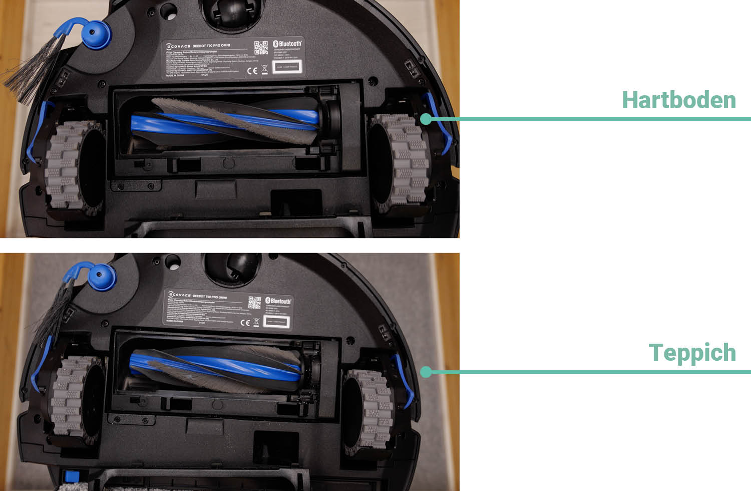 ECOVACS DEEBOT T90 PRO OMNI Saugen Haare nachher