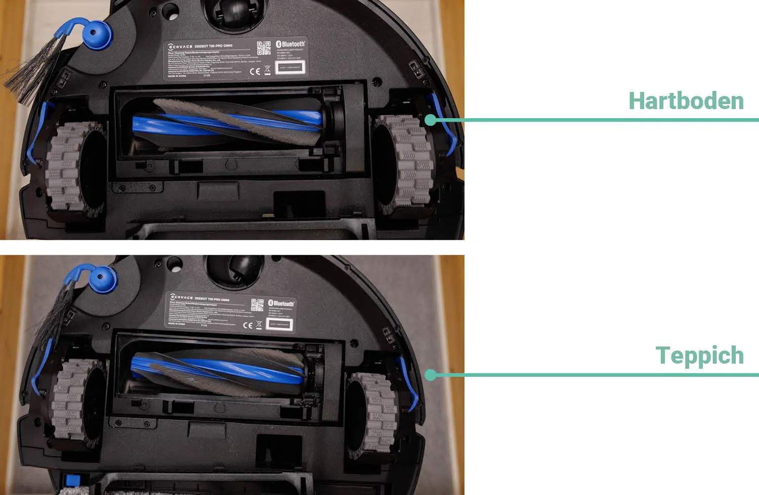 ECOVACS DEEBOT T90 PRO OMNI Saugen Haare nachher