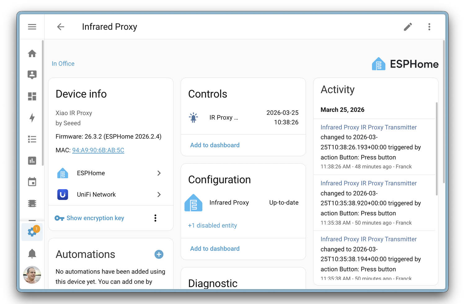Home Assistant Infrarot Proxy