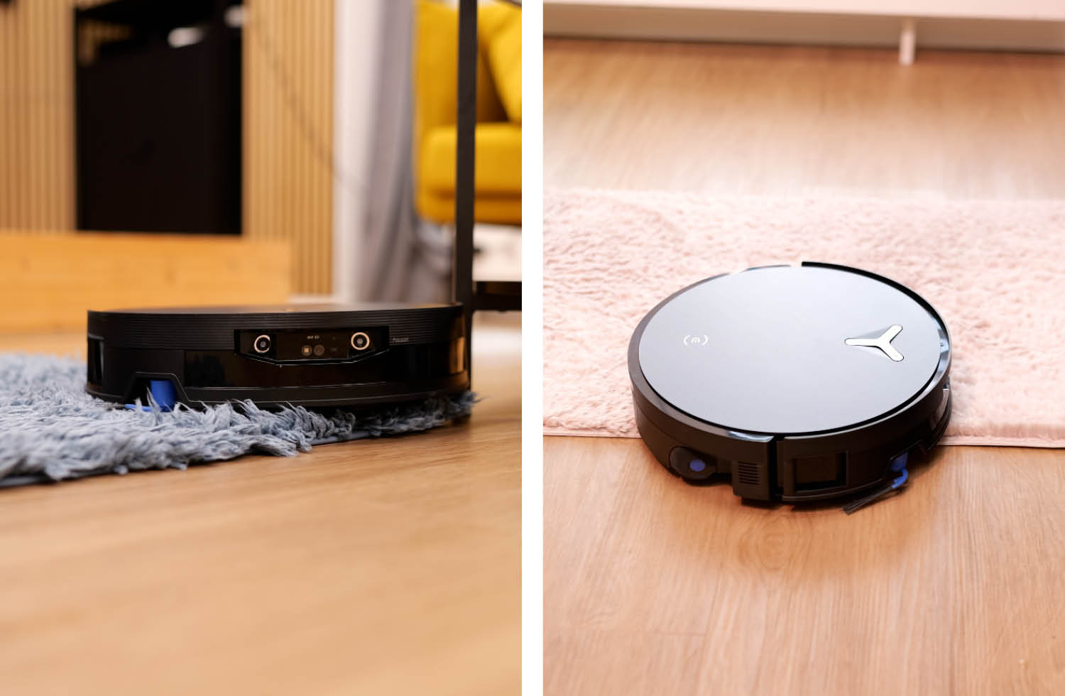 ECOVACS DEEBOT X12 PRO OMNI Navigation Praxis Teppiche blau rosa