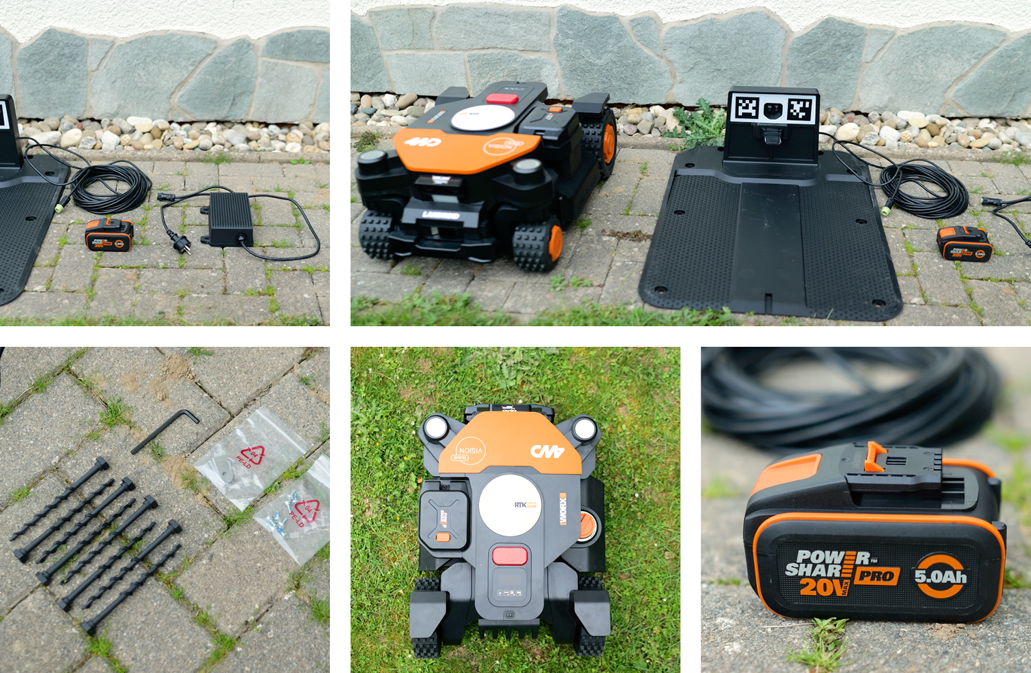 Lieferumfang des WORX Landroid Vision Cloud 4WD WR341E (Abbildung zeigt WR344E)