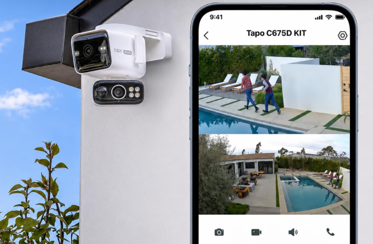 Die TP-Link Tapo C675D Kit ist eine kabellose Außenkamera mit zwei 4K-Objektiven und Solarpanel im Lieferumfang.